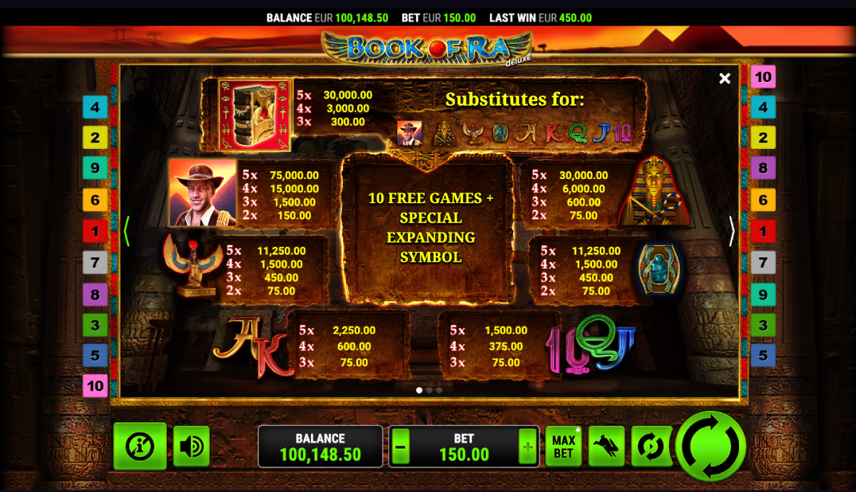 Book of Ra Deluxe Gamble feature with red and black card options