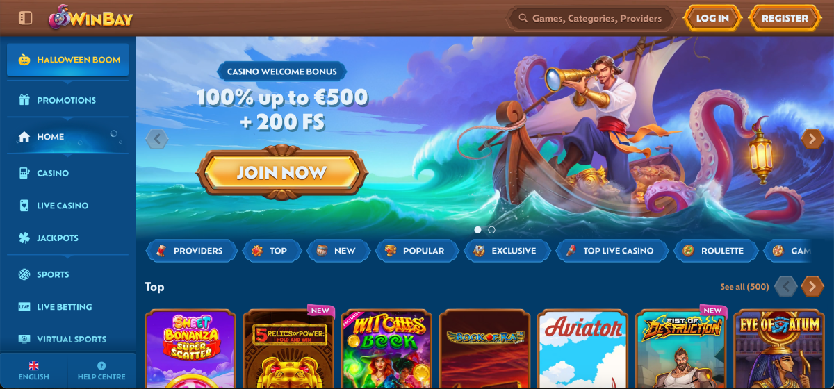 Overview of Winbay Casino interface